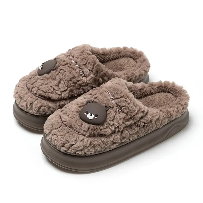 Qingchen 2024 New Av Winter Couple Warm Non-slip Slippers Women