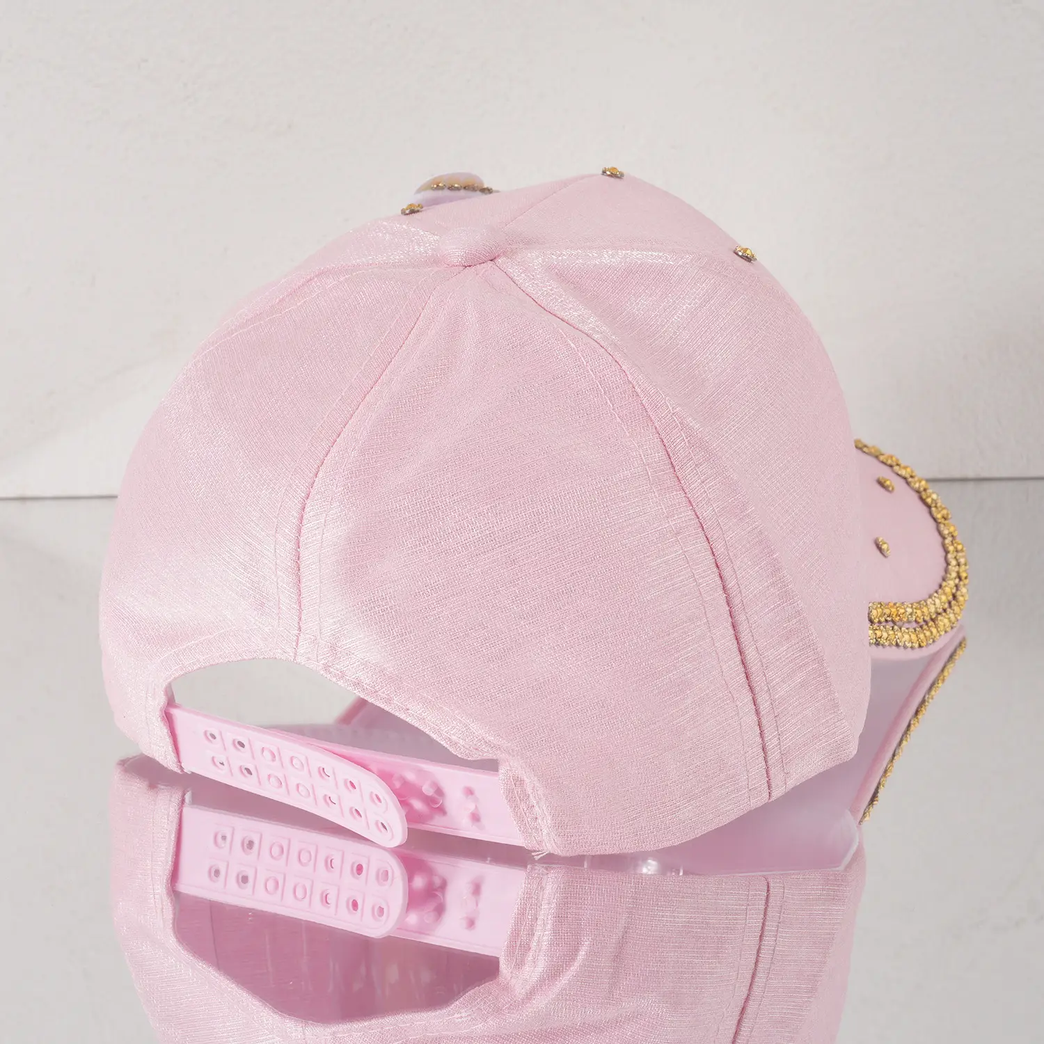 Women's Pink Butterfly Baseball Cap with Rhinestone & Pearl Decor — feature 17