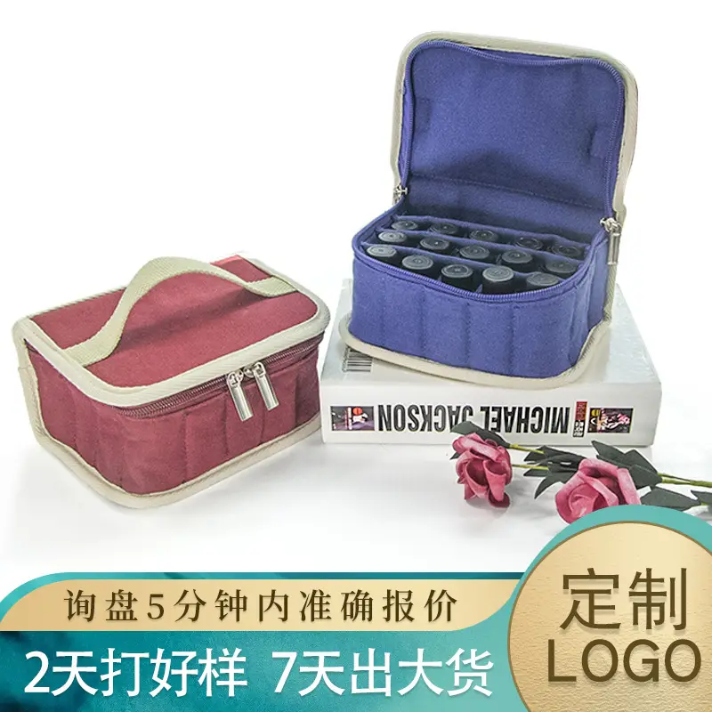 Portable Transparent Makeup Brush Storage Bag Pink Gold — feature 19
