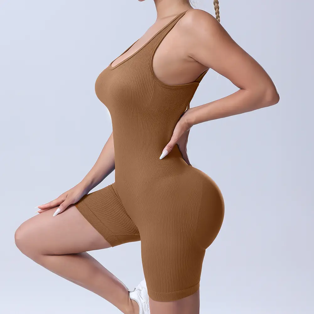 Peach Cross Back Yoga Pants for Women - Image 9