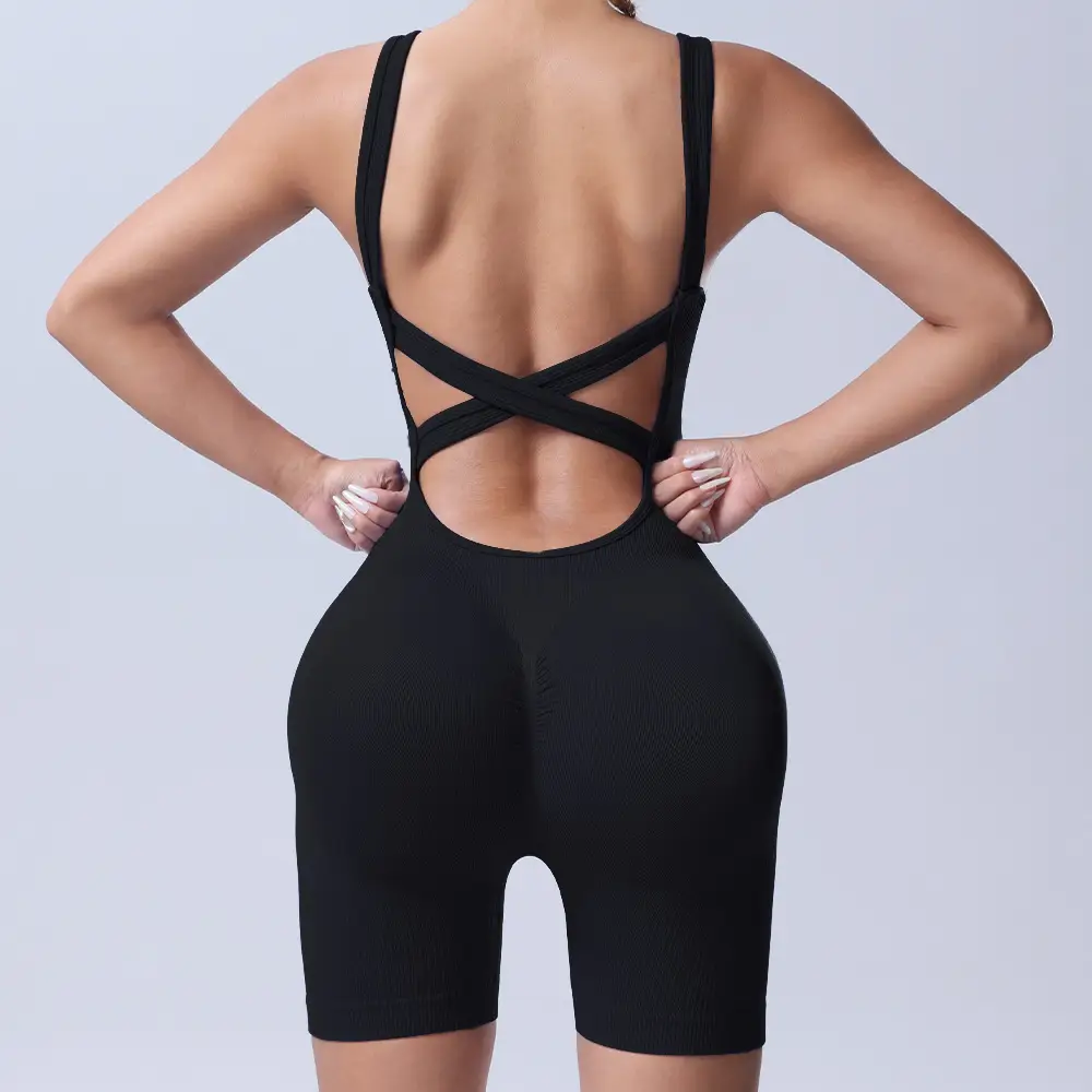 Peach Cross Back Yoga Pants for Women — feature 16