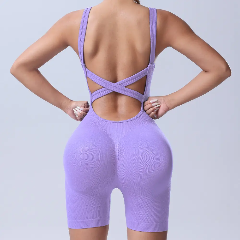 Peach Cross Back Yoga Pants for Women — feature 28