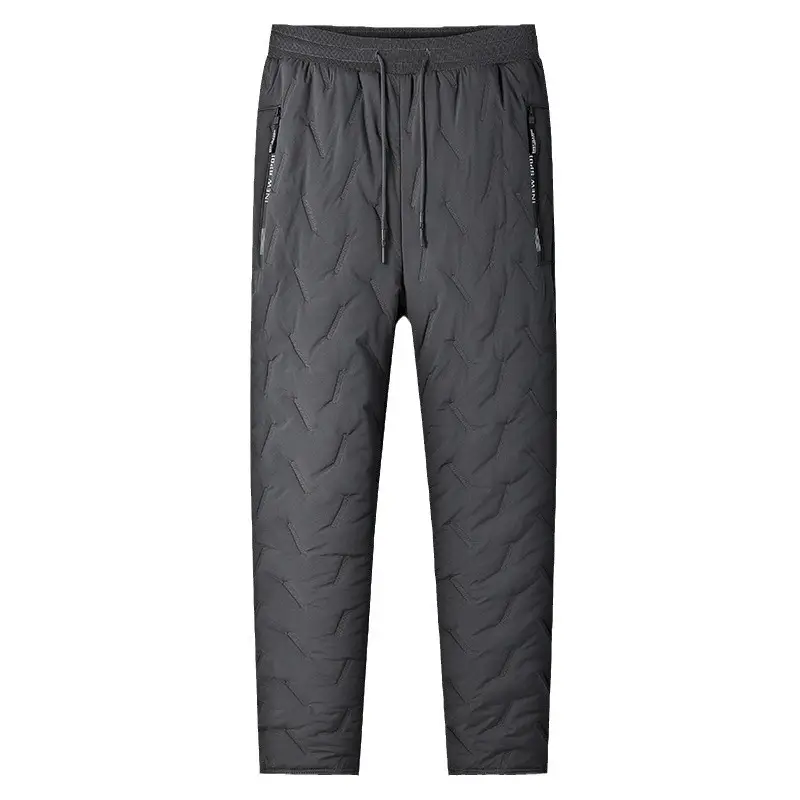 Men's Fleece Lined Warm Pants Black Winter - Image 5