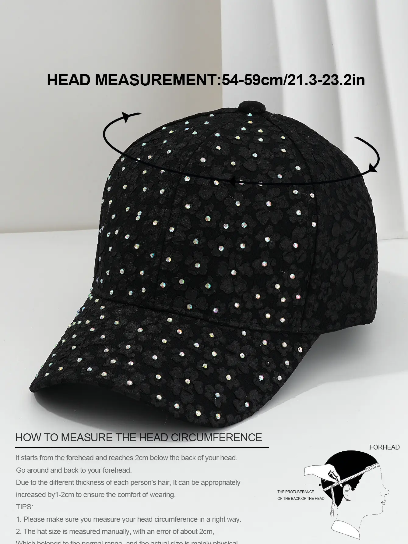 Beige Flower Embellished Baseball Cap for Women Men — feature 3