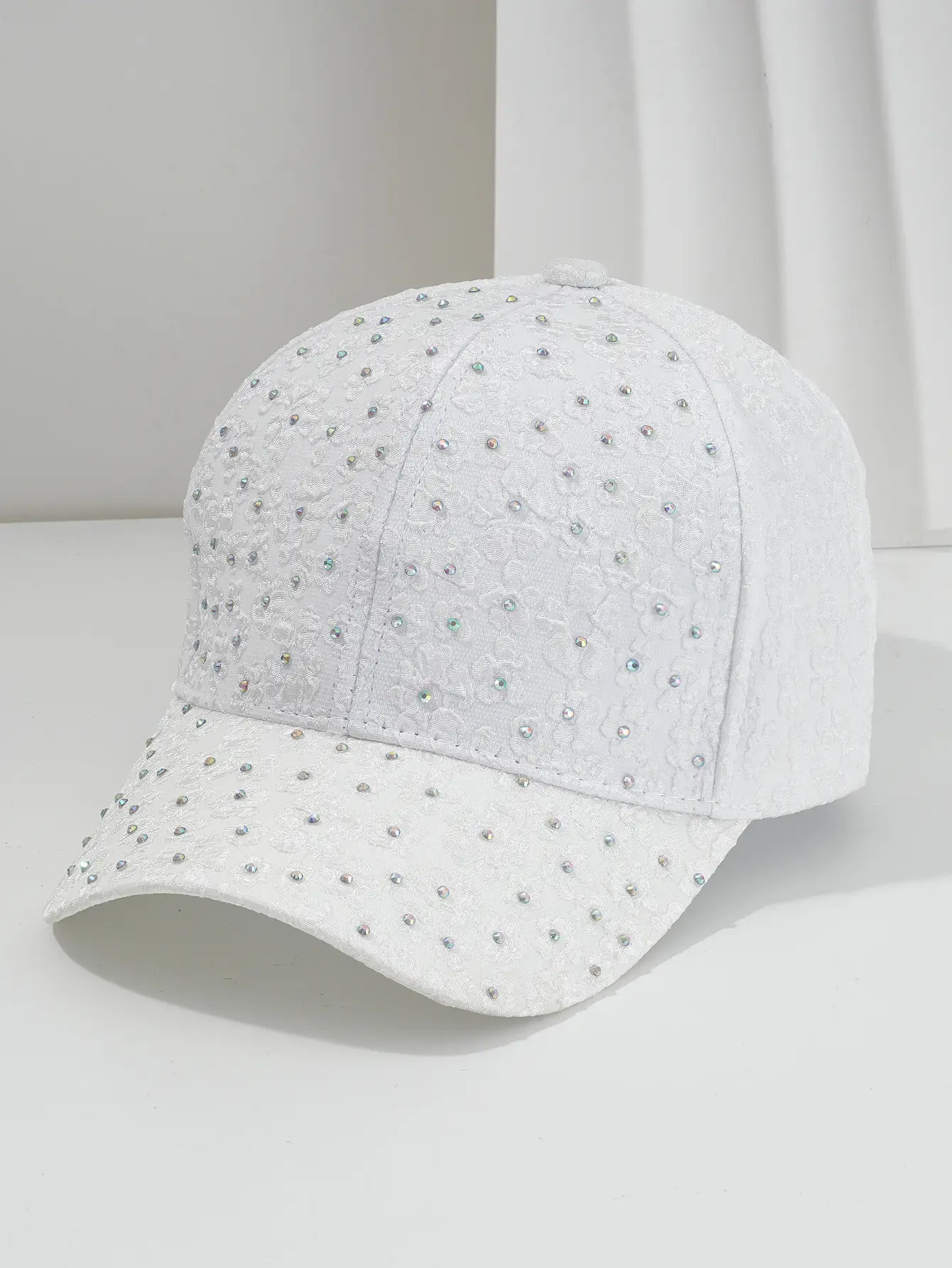 Beige Flower Embellished Baseball Cap for Women Men — feature 5