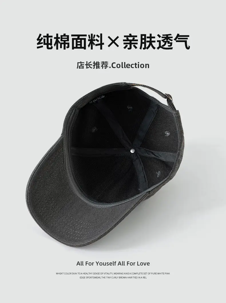 Washed Old American Casual Retro Big Head Waving Cap Showface Small Personality Letter Graffiti Fashion Baseball Cap — feature 5