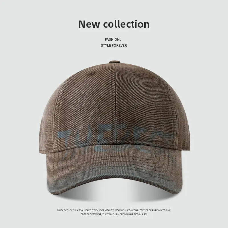 Washed Old American Casual Retro Big Head Waving Cap Showface Small Personality Letter Graffiti Fashion Baseball Cap - Image 6