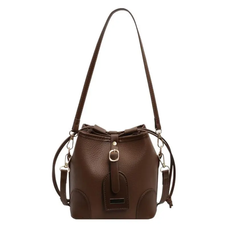 Vintage Brown Bucket Bag for Women 2024 - Image 9
