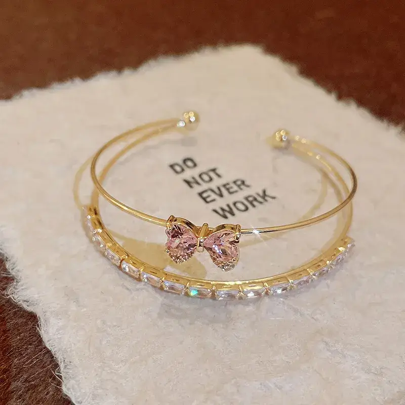2024 Gold Zircon Cross Bracelet Light Luxury Design - Image 86