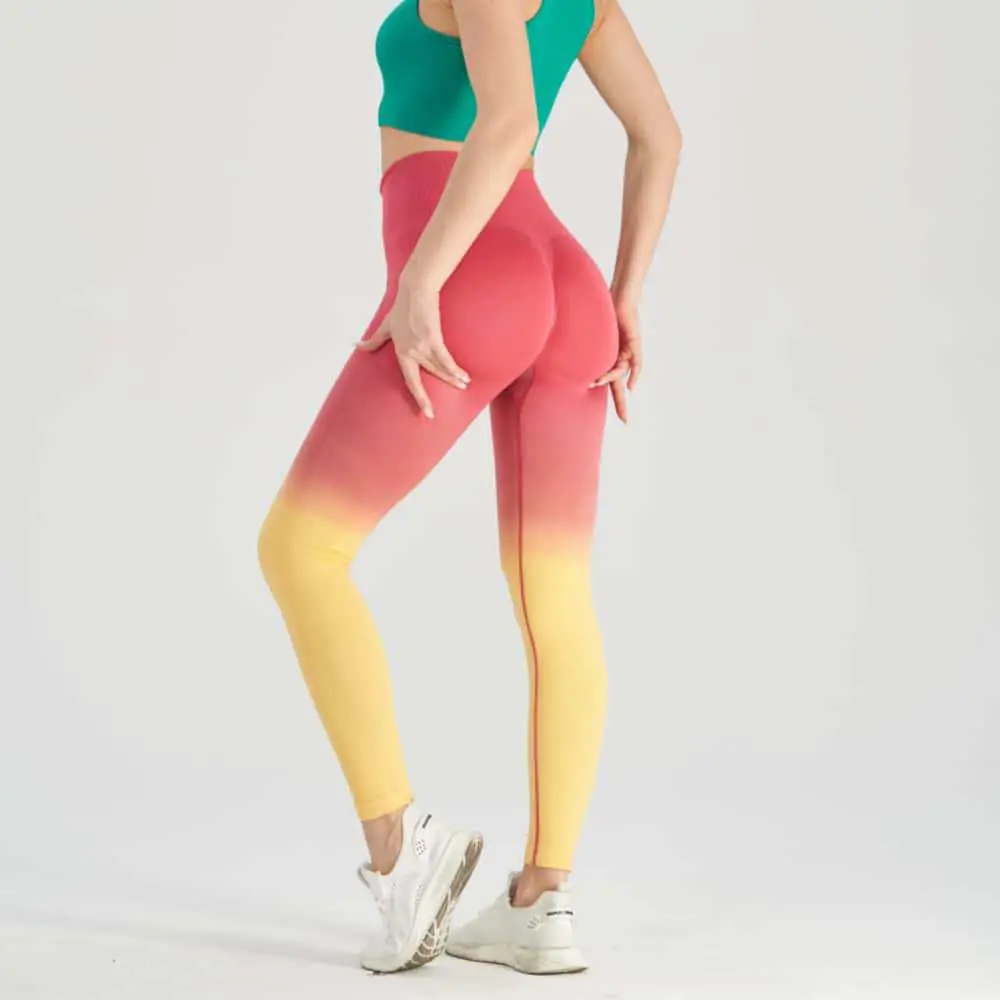 Purple Gradient High Waist Yoga Pants Tight Fit — feature 10