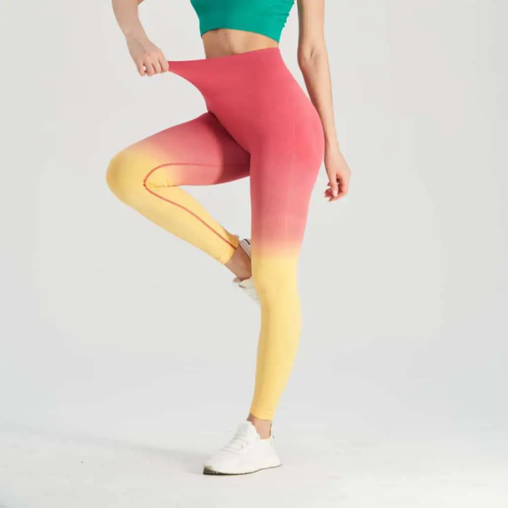 Purple Gradient High Waist Yoga Pants Tight Fit — feature 9