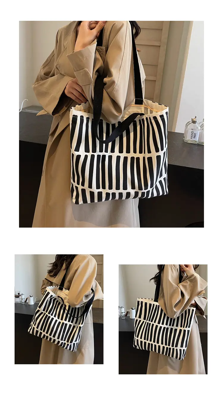Women Canvas Graffiti Tote Bag Large Capacity Korean Style — feature 23