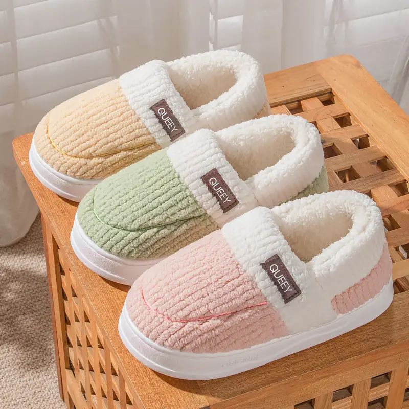 Women Cotton Slippers Warm Thick Non-slip Winter