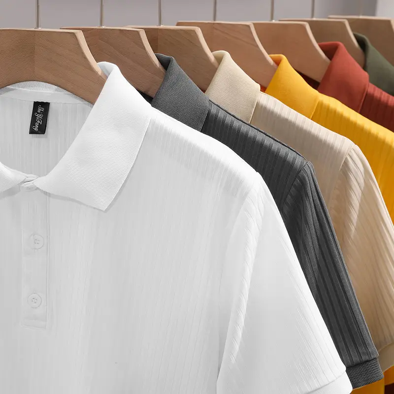 Men Classic Polo T-Shirt Cream Yellow Red Black - Image 9
