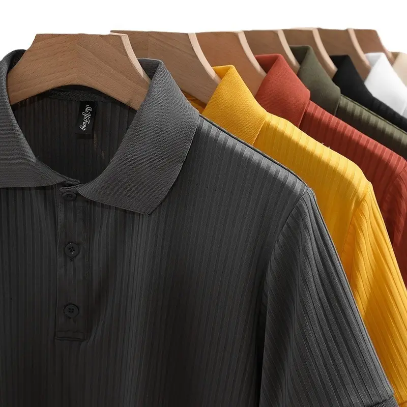 Men Classic Polo T-Shirt Cream Yellow Red Black - Image 10