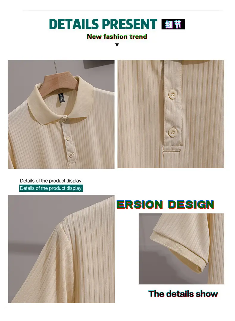 Men Classic Polo T-Shirt Cream Yellow Red Black — feature 1