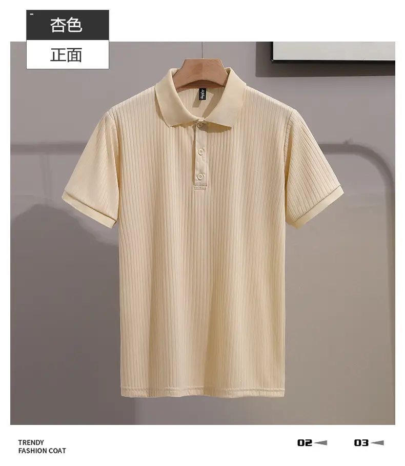 Men Classic Polo T-Shirt Cream Yellow Red Black — feature 13