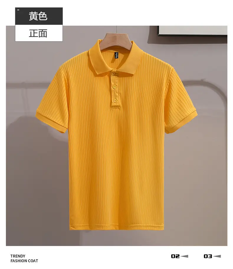 Men Classic Polo T-Shirt Cream Yellow Red Black — feature 19