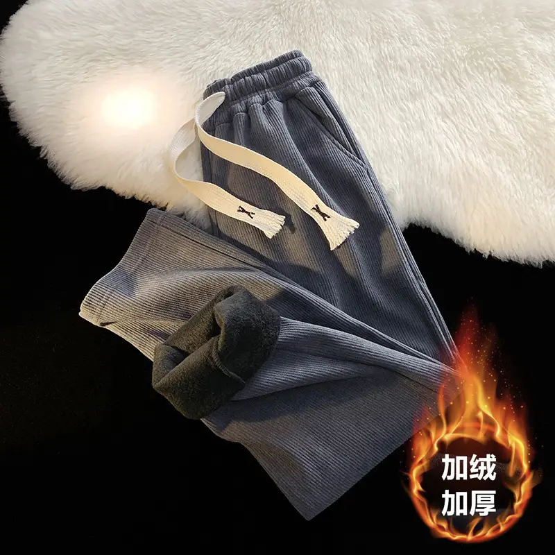 Men's Winter Fleece Warm Trouser Set Black - Image 5