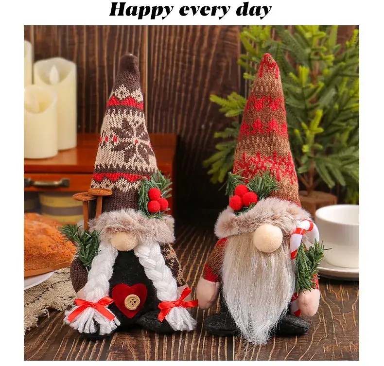 New Christmas Knitted Snowflake Pointed Hat Doll Ornaments — feature 1