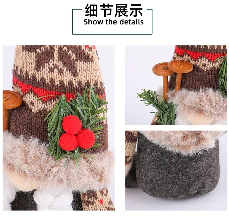 New Christmas Knitted Snowflake Pointed Hat Doll Ornaments — feature 12