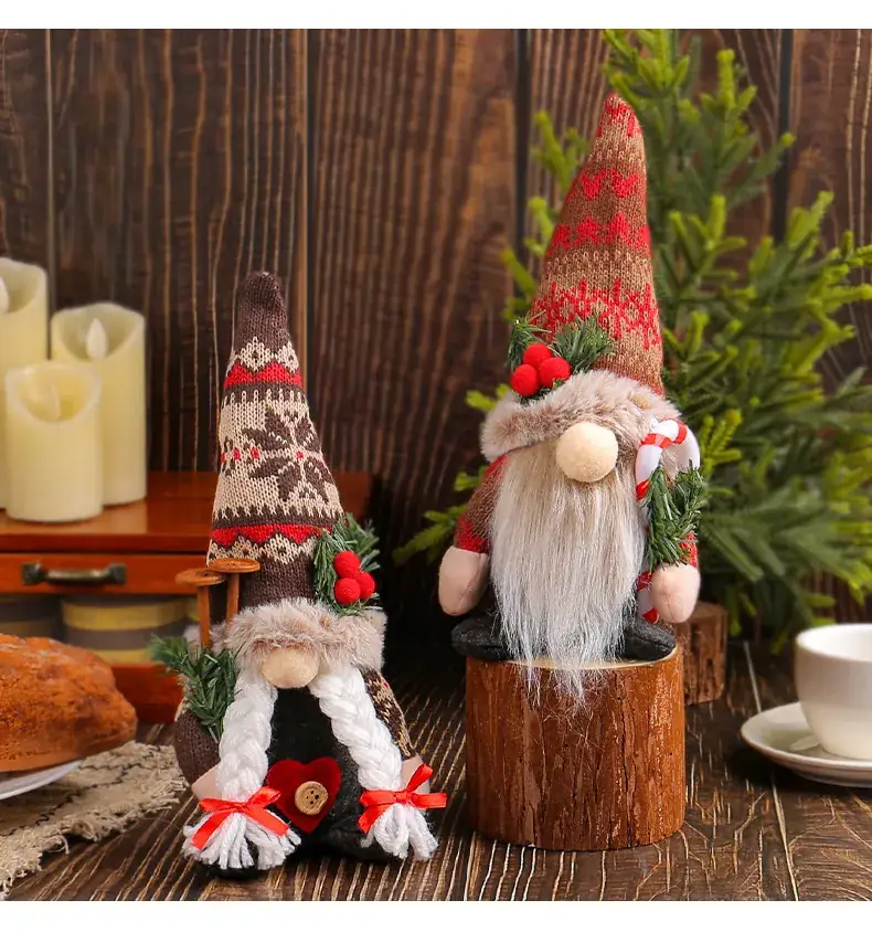 New Christmas Knitted Snowflake Pointed Hat Doll Ornaments — feature 5