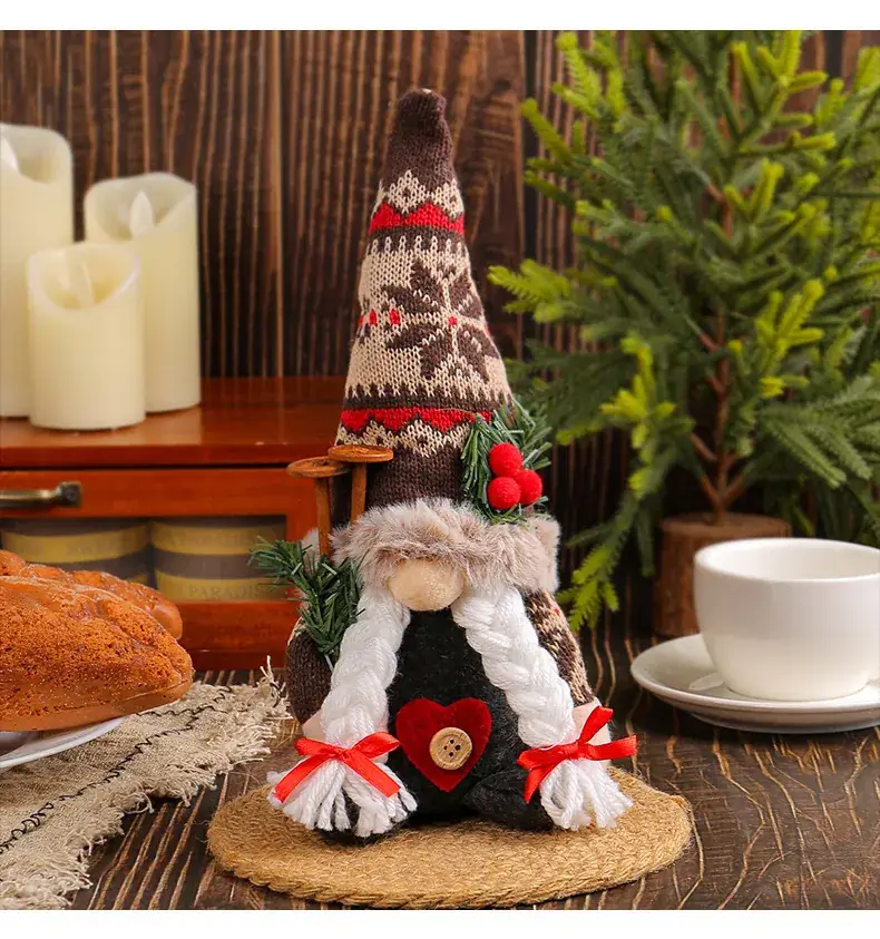 New Christmas Knitted Snowflake Pointed Hat Doll Ornaments — feature 7