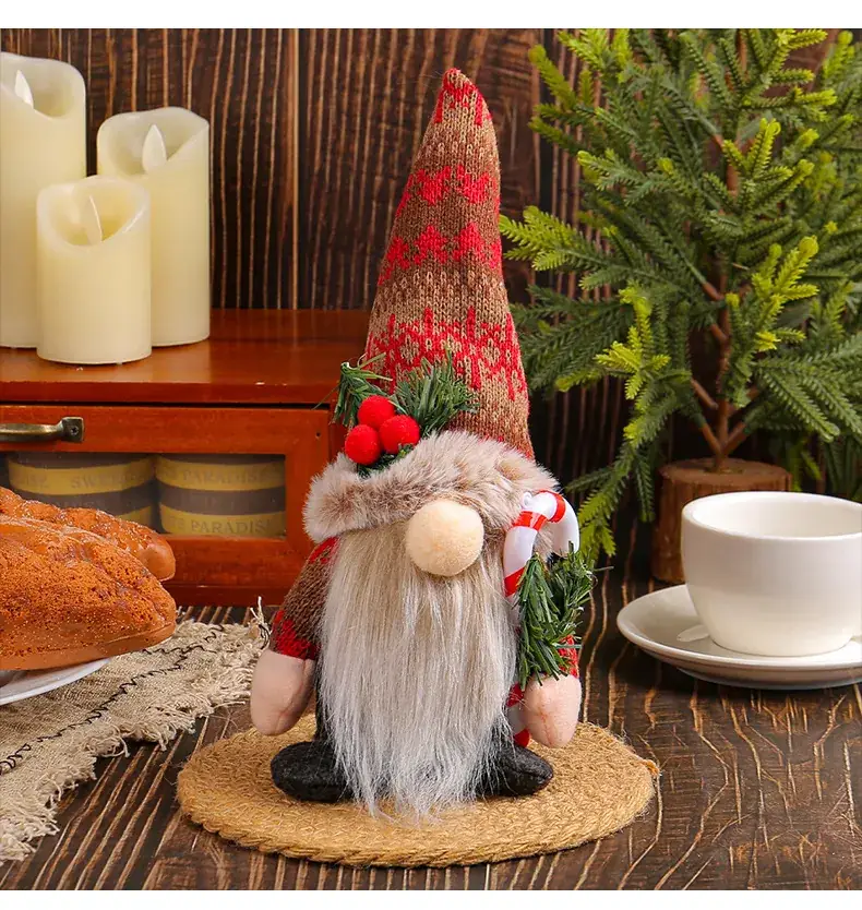 New Christmas Knitted Snowflake Pointed Hat Doll Ornaments — feature 8