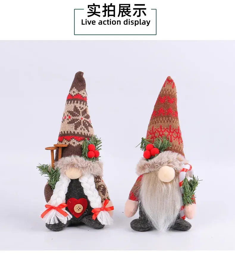 New Christmas Knitted Snowflake Pointed Hat Doll Ornaments — feature 9
