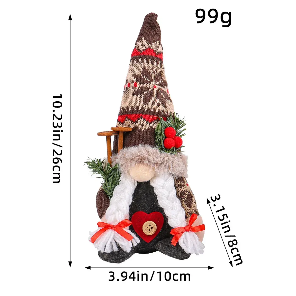 New Christmas Knitted Snowflake Pointed Hat Doll Ornaments