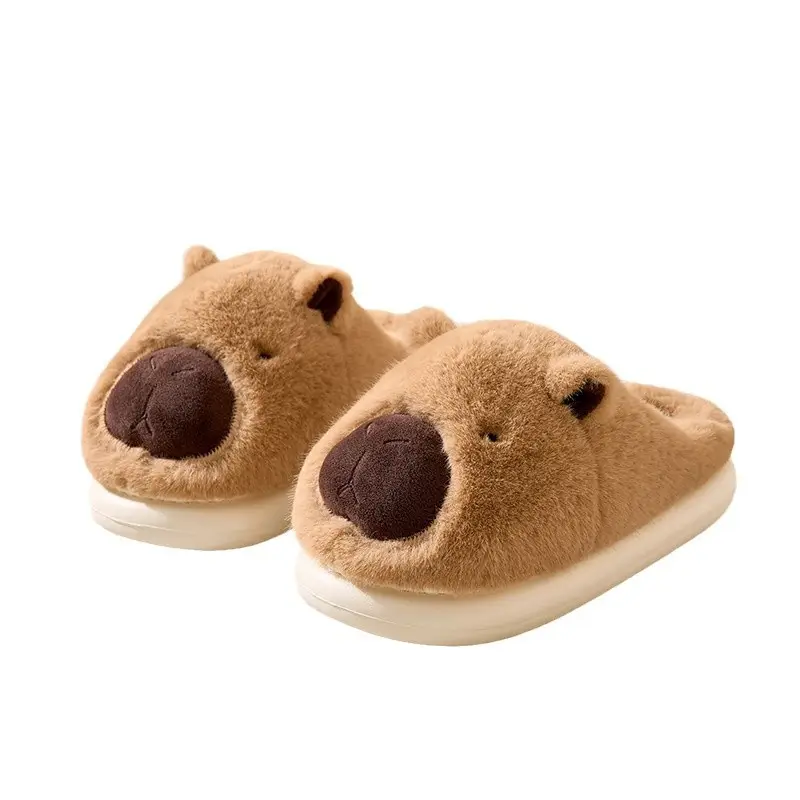 Ugly Kapibara Cotton Slippers Autumn and Winter Cotton Slippers Household Women's Home Wool Slippers Indoor Cotton Shoes Home Slippers
