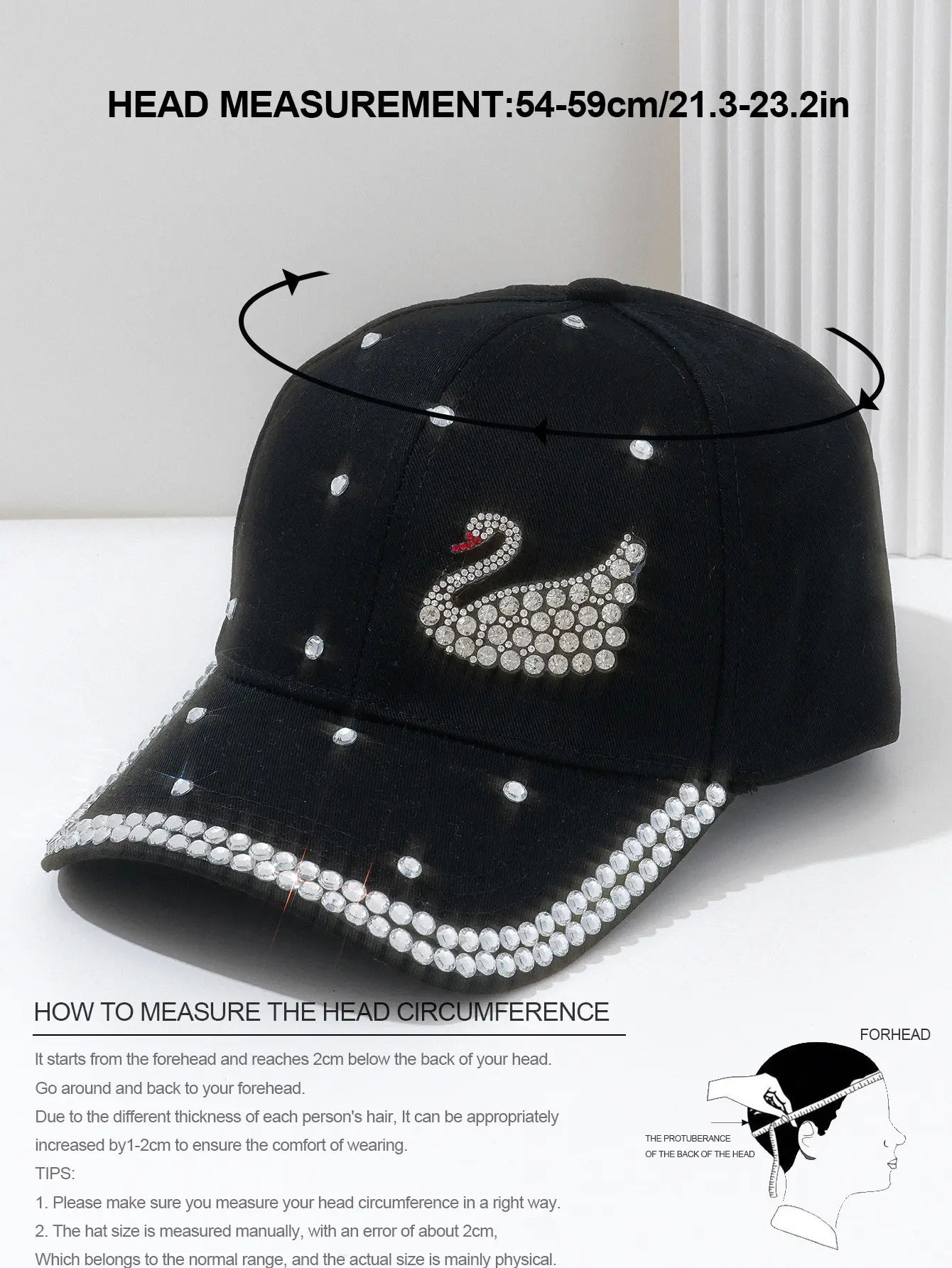 Women's Rhinestone Swan Cap Sunshade Party Wear — feature 4