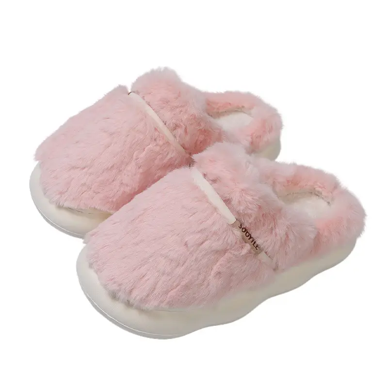 Thick-soled cotton slippers for women's winter indoor home non-slip month winter poop feeling lovers thick-soled fleece-lined cotton slippers for men - Image 11