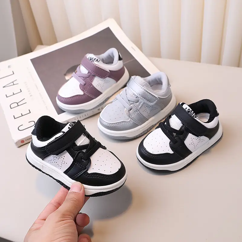 Kids Board Shoes Black White Korean Style Spring Autumn