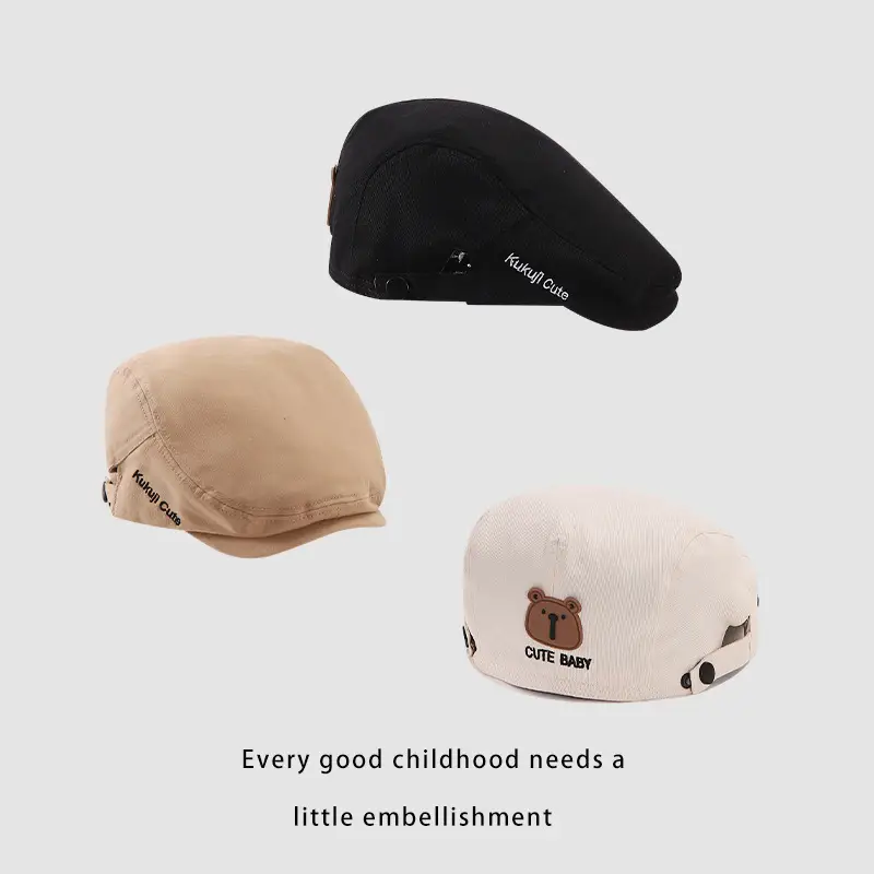 Baby Hat with Bear Embroidery Winter Warm Cap - Image 6