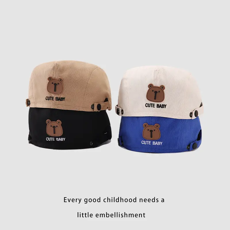 Baby Hat with Bear Embroidery Winter Warm Cap - Image 7