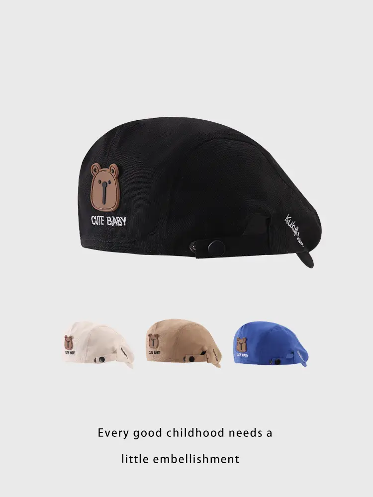 Baby Hat with Bear Embroidery Winter Warm Cap — feature 7