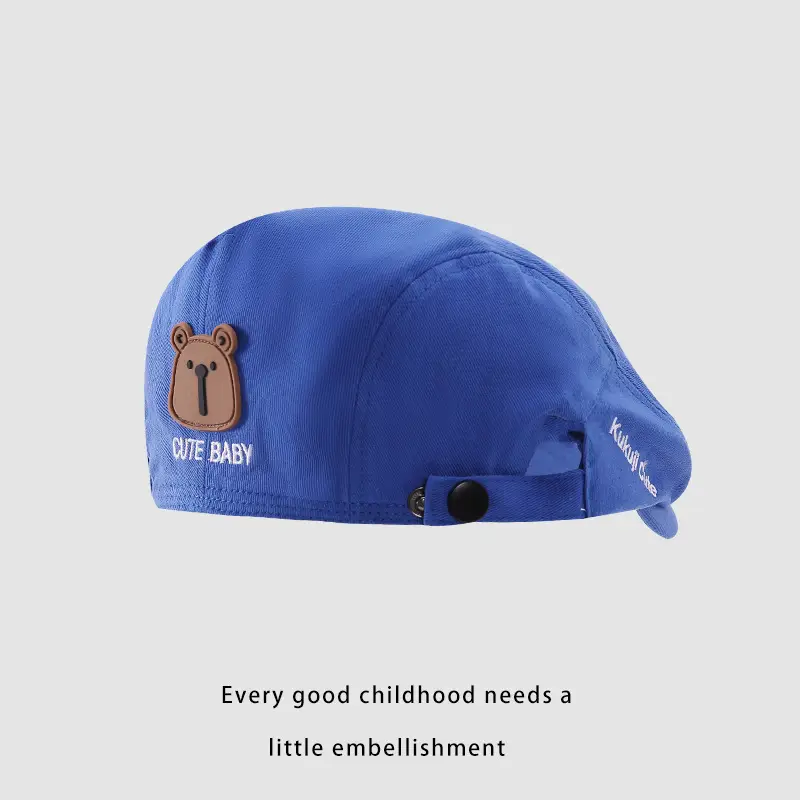 Baby Hat with Bear Embroidery Winter Warm Cap - Image 2