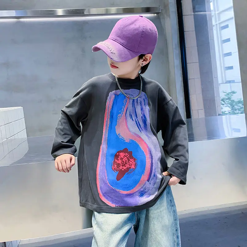 Kids Pure Cotton Autum T-Shirt with Anatomical Print - Image 4
