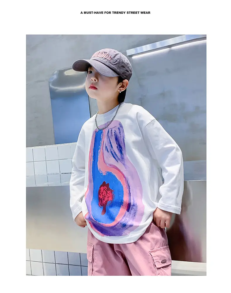 Kids Pure Cotton Autum T-Shirt with Anatomical Print — feature 2