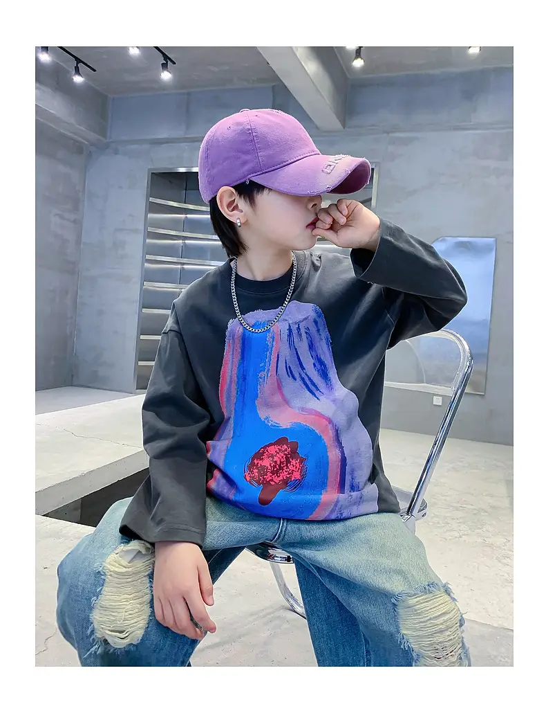 Kids Pure Cotton Autum T-Shirt with Anatomical Print — feature 23