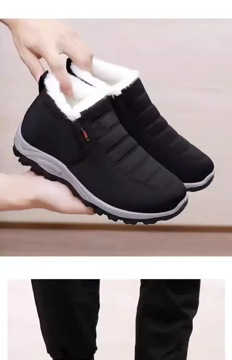 Winter New Style Cotton Shoes Unisex Sheep Wool Snow Boots fleece-lined Thickened Dad Shoes Soft Sole Warm Mother Shoes — feature 12