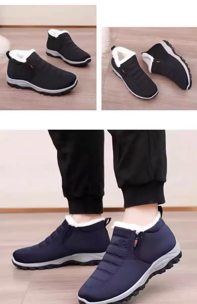 Winter New Style Cotton Shoes Unisex Sheep Wool Snow Boots fleece-lined Thickened Dad Shoes Soft Sole Warm Mother Shoes — feature 16