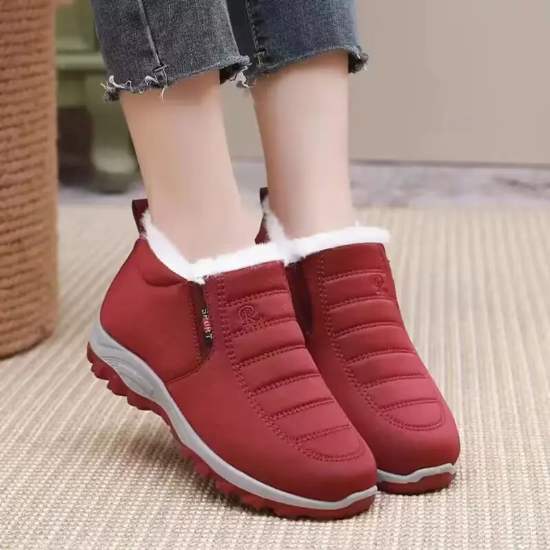 Winter New Style Cotton Shoes Unisex Sheep Wool Snow Boots fleece-lined Thickened Dad Shoes Soft Sole Warm Mother Shoes - Image 2
