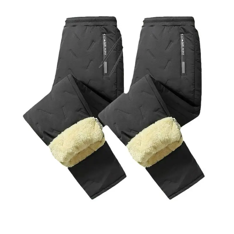 Men's Black Wool Leg Warmers 2 Pcs Warm Fleece - Image 5