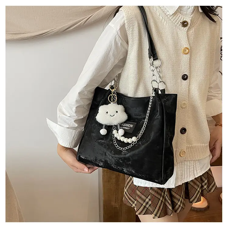 Soft PU Shoulder Bag Women Blue 2024 New - Image 7