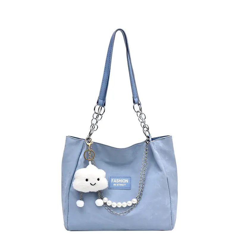Soft PU Shoulder Bag Women Blue 2024 New - Image 8