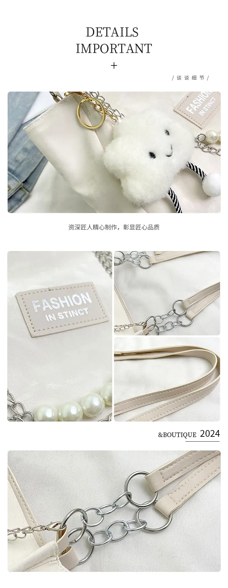 Soft PU Shoulder Bag Women Blue 2024 New — feature 5
