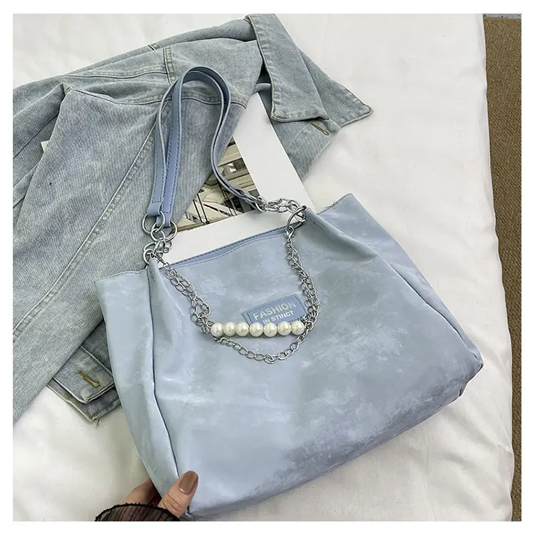 Soft PU Shoulder Bag Women Blue 2024 New - Image 2