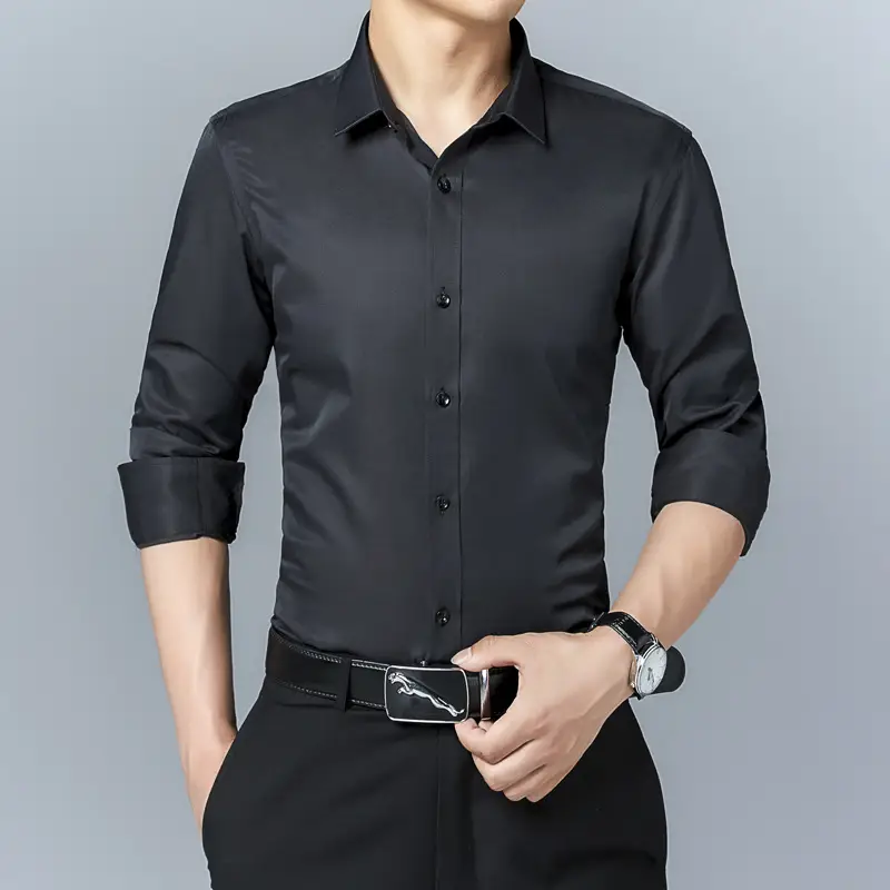 Men's Light Blue Slim Fit Long Sleeve Shirt